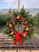 Woolley Moor Nurseries Large Handmade Christmas Door Wreath - 65cm "Al Natural" - Woolley Moor Nurseries