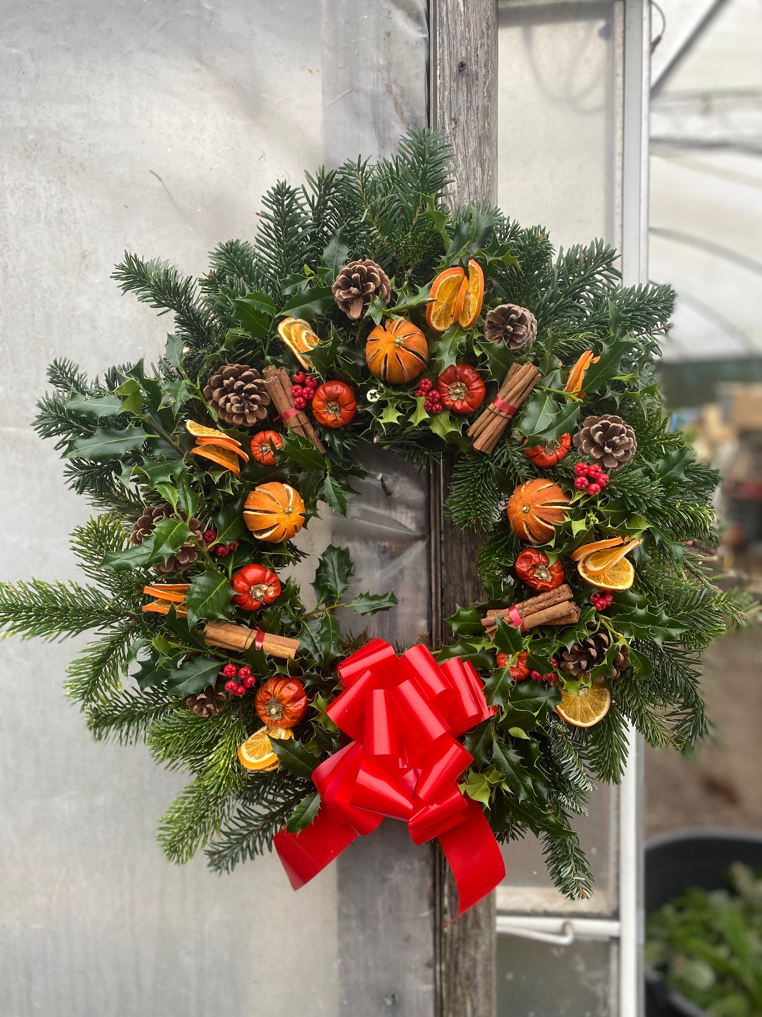 Large Handmade Christmas Door Wreath - 65cm 